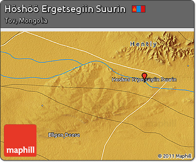 Physical 3D Map of Höshöö Ergetsegiin Suurin
