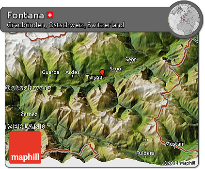 Satellite 3D Map of Fontana