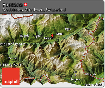 Satellite 3D Map of Fontana