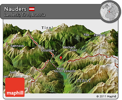 Satellite Panoramic Map of Nauders