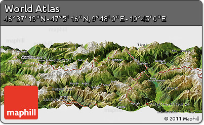 Satellite Panoramic Map of the Area around 46° 51' 18" N, 10° 16' 30" E