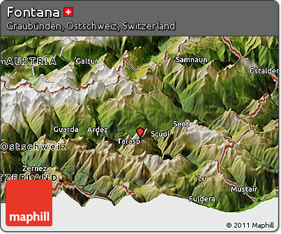 Satellite Panoramic Map of Fontana