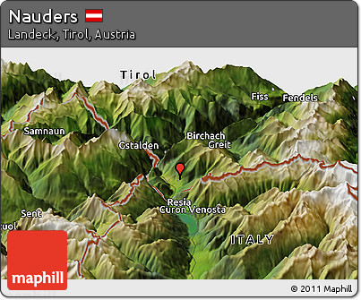 Satellite Panoramic Map of Nauders