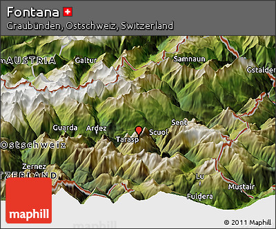 Satellite Panoramic Map of Fontana