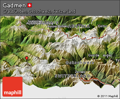 Satellite Panoramic Map of Gadmen