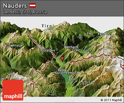 Satellite Panoramic Map of Nauders