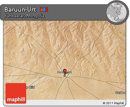 Satellite 3D Map of Baruun-Urt