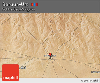 Satellite 3D Map of Baruun-Urt