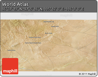 Satellite 3D Map of the Area around 46° 51' 18" N, 115° 40' 30" E