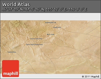 Satellite 3D Map of the Area around 46° 51' 18" N, 115° 40' 30" E