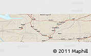 Shaded Relief Panoramic Map of the area around 46° 51' 18" N, 118° 55' 30" W