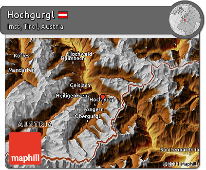 Physical 3D Map of Hochgurgl