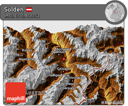 Physical 3D Map of Sölden
