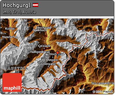 Physical 3D Map of Hochgurgl