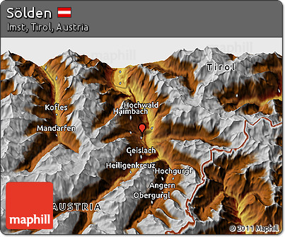 Physical 3D Map of Sölden