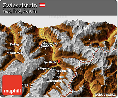 Physical 3D Map of Zwieselstein
