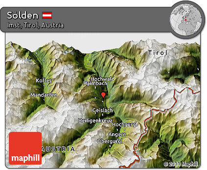 Satellite 3D Map of Sölden