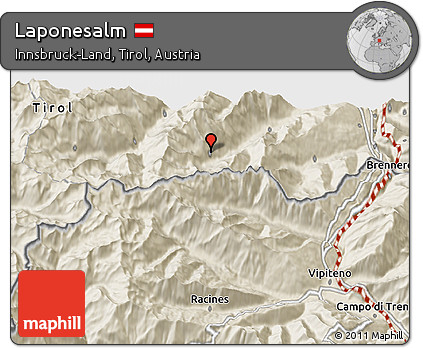 Shaded Relief 3D Map of Laponesalm