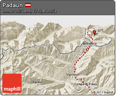 Shaded Relief 3D Map of Padaun