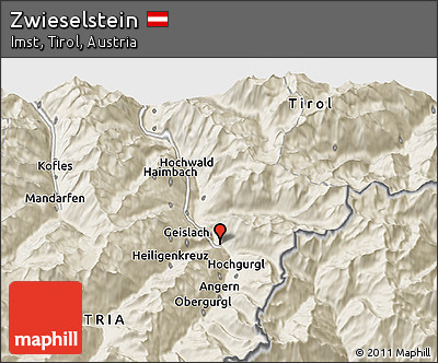 Shaded Relief 3D Map of Zwieselstein