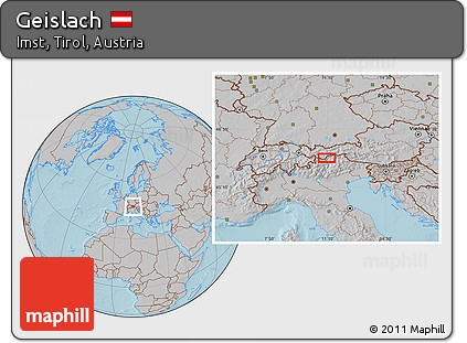 Gray Location Map of Geislach, hill shading