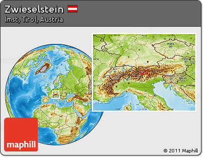Physical Location Map of Zwieselstein