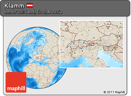 Shaded Relief Location Map of Klamm