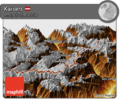 Physical Panoramic Map of Kaisers