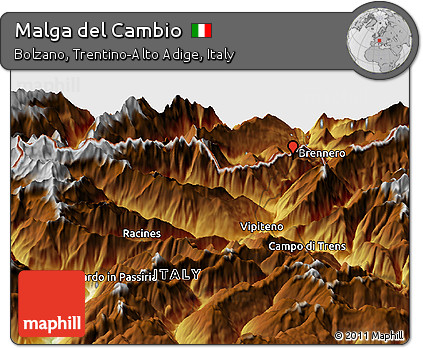 Physical Panoramic Map of Malga Del Cambio