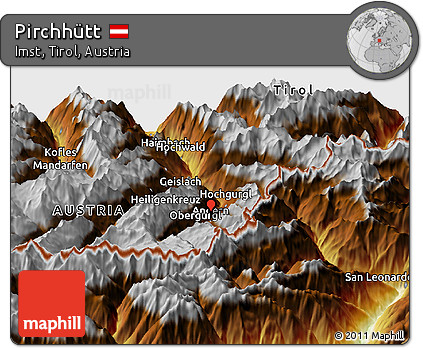 Physical Panoramic Map of Pirchhütt