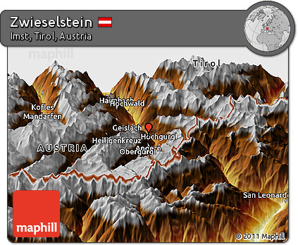 Physical Panoramic Map of Zwieselstein