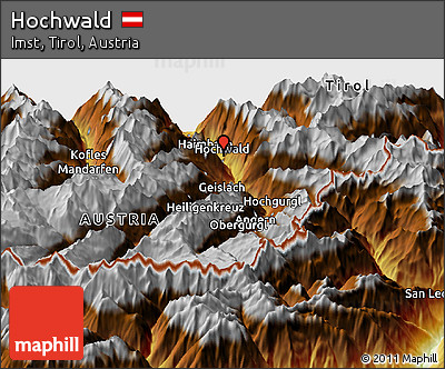 Physical Panoramic Map of Hochwald
