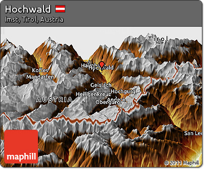 Physical Panoramic Map of Hochwald