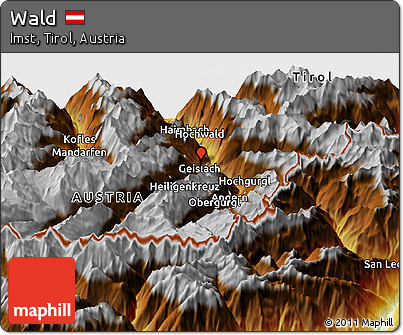Physical Panoramic Map of Wald