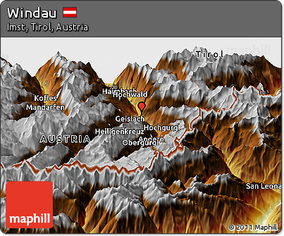 Physical Panoramic Map of Windau