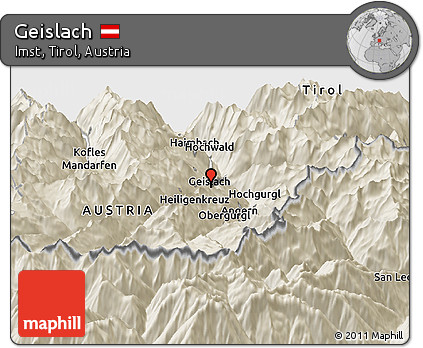 Shaded Relief Panoramic Map of Geislach