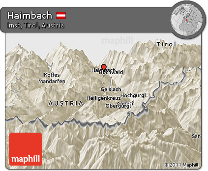 Shaded Relief Panoramic Map of Haimbach