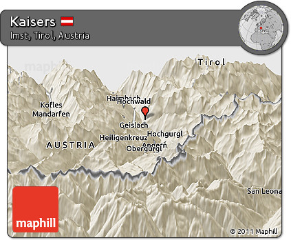 Shaded Relief Panoramic Map of Kaisers