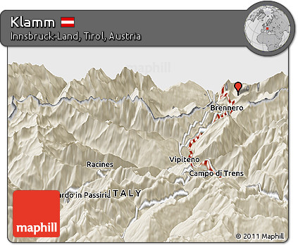 Shaded Relief Panoramic Map of Klamm