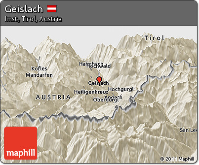 Shaded Relief Panoramic Map of Geislach