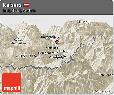 Shaded Relief Panoramic Map of Kaisers