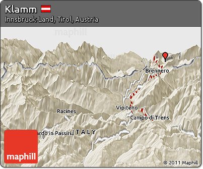 Shaded Relief Panoramic Map of Klamm