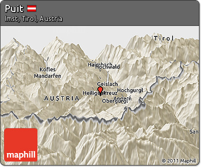 Shaded Relief Panoramic Map of Puit