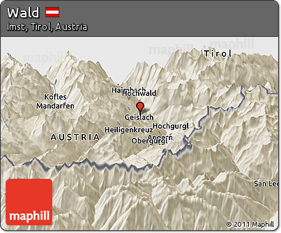 Shaded Relief Panoramic Map of Wald