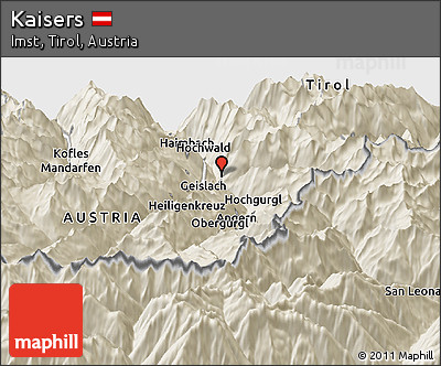 Shaded Relief Panoramic Map of Kaisers