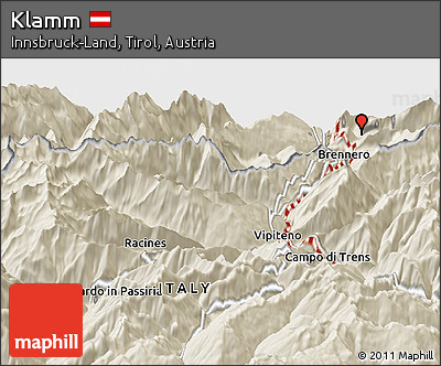 Shaded Relief Panoramic Map of Klamm