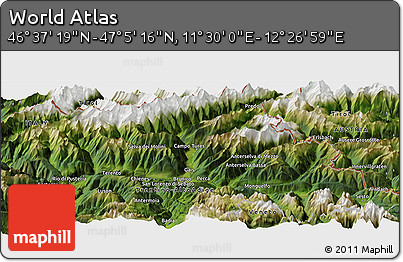 Satellite Panoramic Map of the Area around 46° 51' 18" N, 11° 58' 29" E