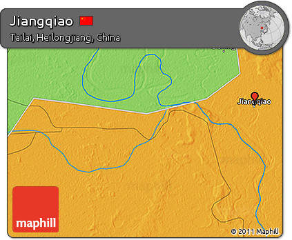 Political 3D Map of Jiangqiao