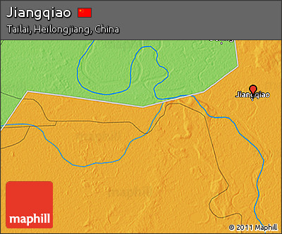 Political 3D Map of Jiangqiao