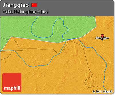 Political 3D Map of Jiangqiao